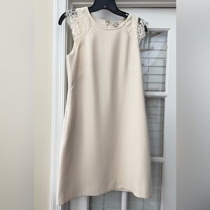 J.Crew Cream Lace Cap Sleeve Shift Dress-Sz 2